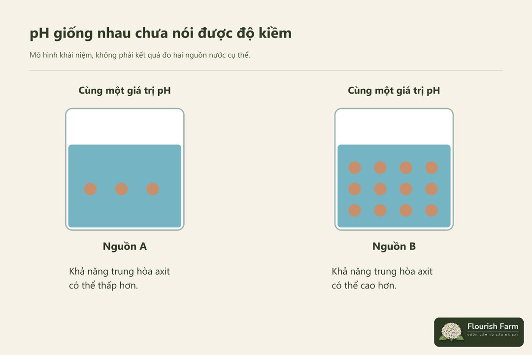 ph nước chưa cho biết khả năng làm đổi ph giá thể theo thời gian.