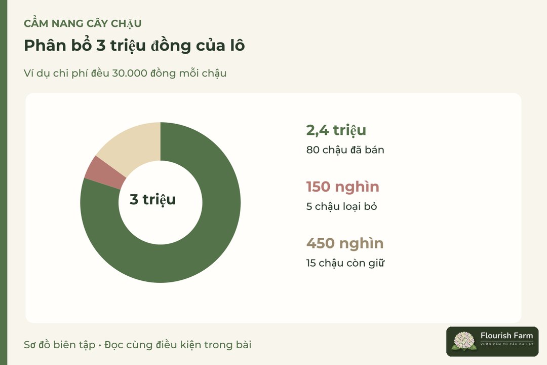 phân bổ 3 triệu đồng của lô: 2,4 triệu, 150 nghìn, 450 nghìn