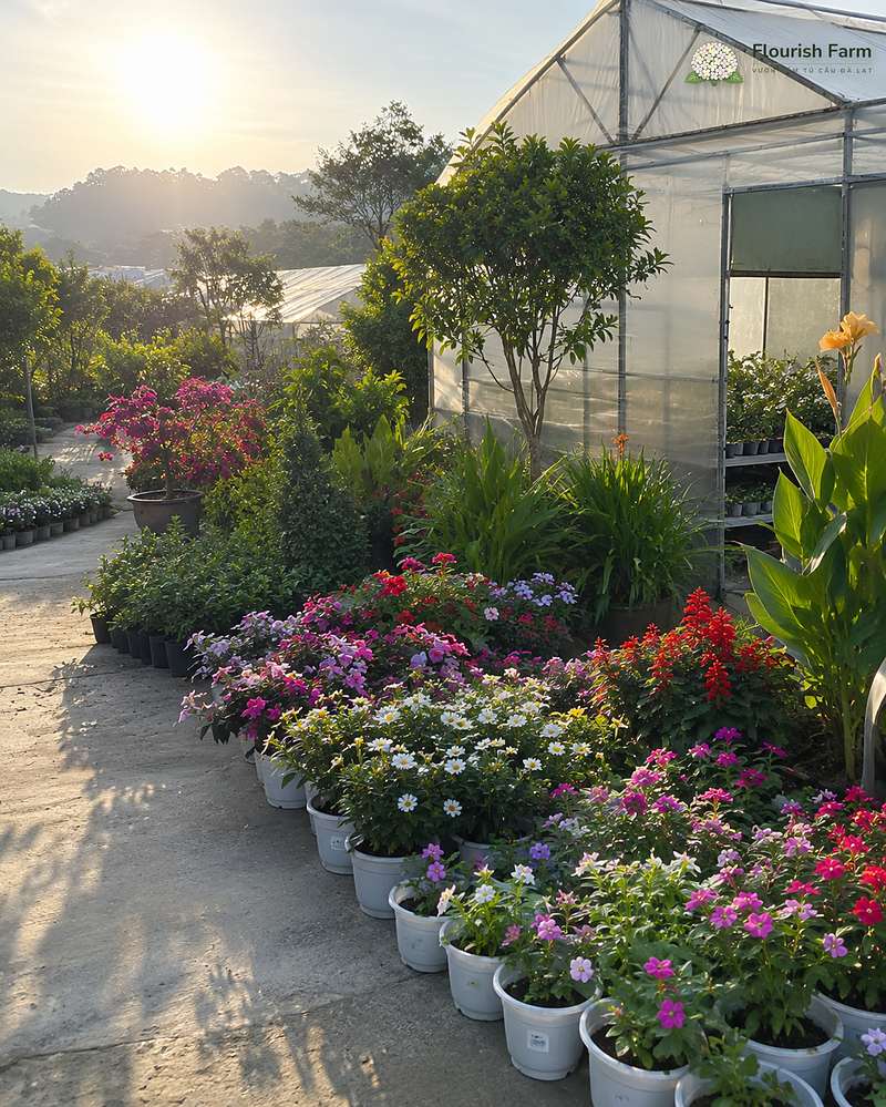 Trước khi đi, gom cây theo nhu cầu nước và chuyển chúng khỏi chỗ nắng gắt.